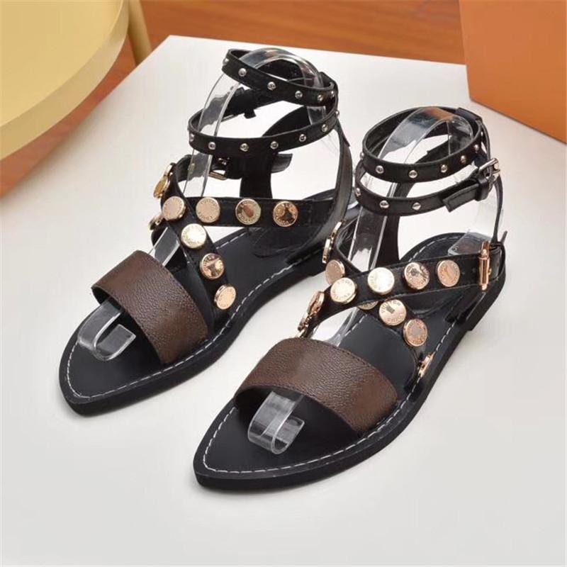 Designer Shoes Women Classic Designer Sandals Metallic Flake Ankle High Lace Up Flats Outdoor Shoes With Box