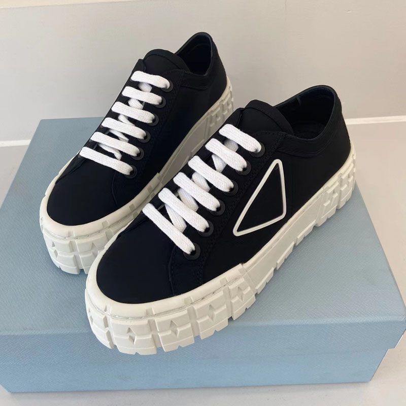 shoes designer shoes fashion sneakers casual canvas shoes women's sneakers thick sole solid color shoelace box size 35-42