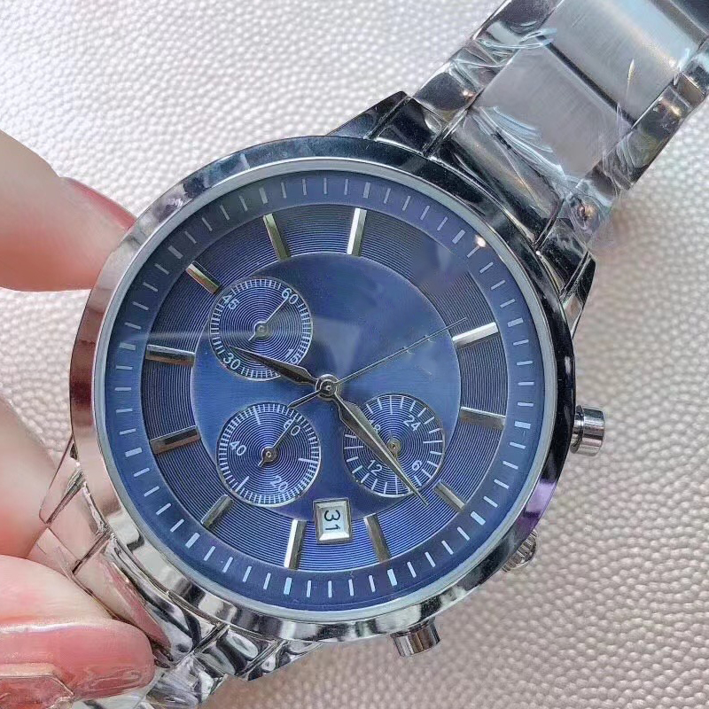 New Men's Watch Imported Quartz Movement Mineral Tempered Glass Mirror Puppet Hong Kong Watch Strap Invisible Double Lock