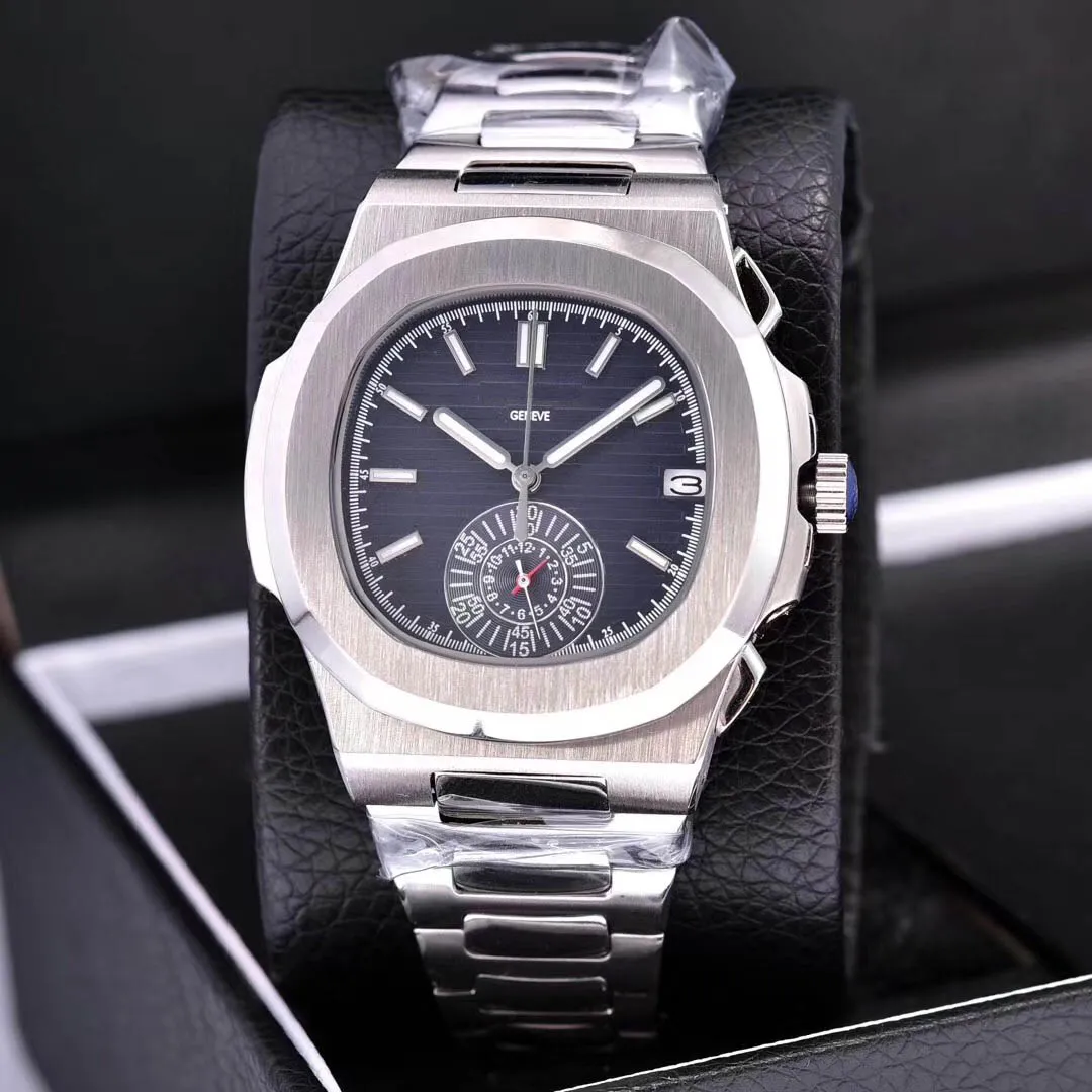 Men Automatic high quality Watch Silver Strap Blue Stainless Mens Mechanical Wristwatch waterproof Super luminous watches for men 2023