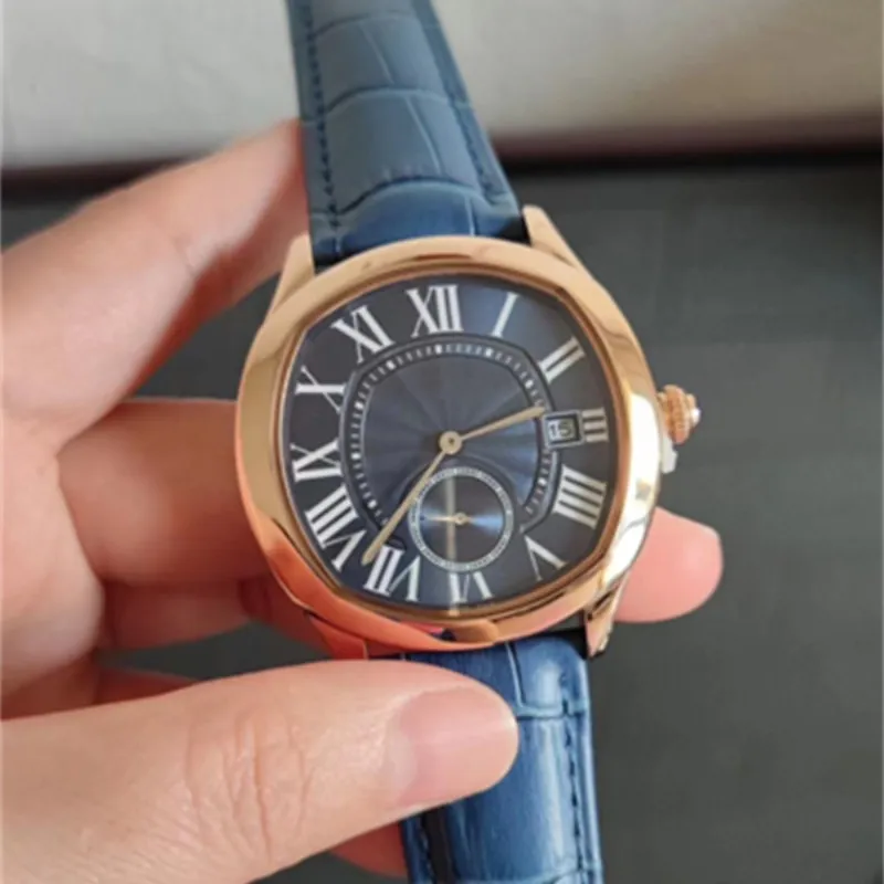 Business Casual Men's Watch Roman Multi-Dial Leather Material Leather Strap Sapphire Glass Waterproof Watch