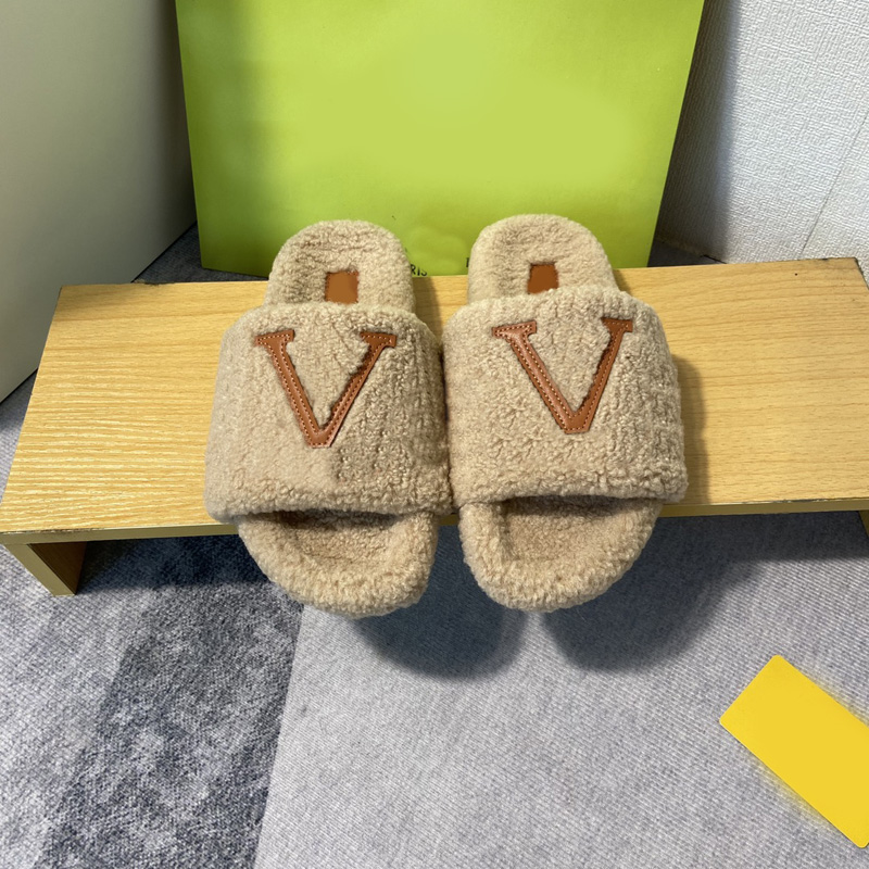 slippers shoes women slipper warm winter outdoor shoes flat shoes anti-slip bottom home indoor platforms slippers with box